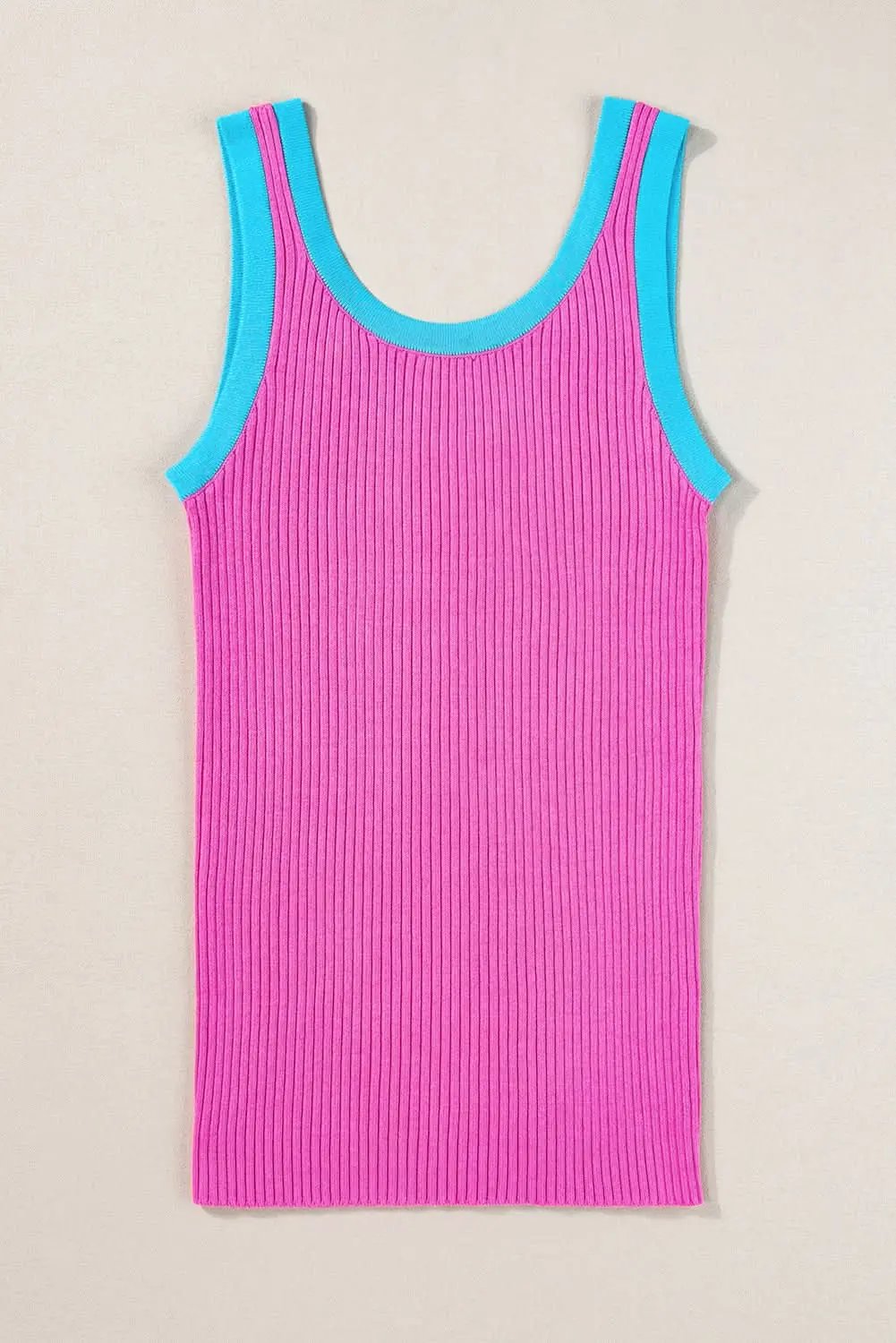 Trendy pink ribbed tank top - Love Salve